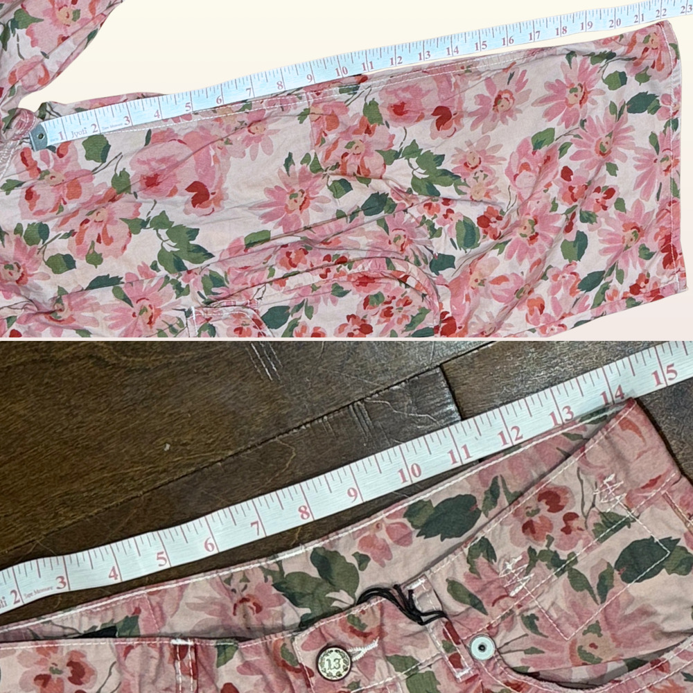 NWT R13 Cropped Multi Pocket Cargo Pants Size 27 in Pink Layered Floral $1195 - Picture 10 of 11